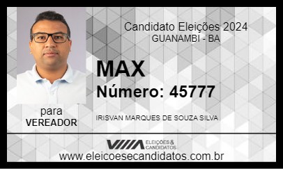 Candidato MAX 2024 - GUANAMBI - Eleições