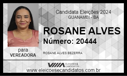 Candidato ROSANE ALVES 2024 - GUANAMBI - Eleições