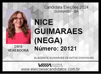 Candidato NICE GUIMARAES  (NEGA) 2024 - GUANAMBI - Eleições