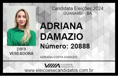 Candidato ADRIANA DAMAZIO 2024 - GUANAMBI - Eleições