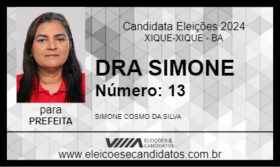 Candidato DRA SIMONE 2024 - XIQUE-XIQUE - Eleições