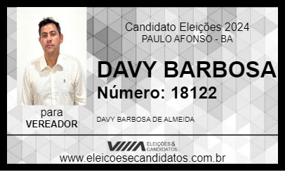 Candidato DAVY BARBOSA 2024 - PAULO AFONSO - Eleições