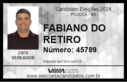 Candidato FABIANO DO RETIRO 2024 - POJUCA - Eleições