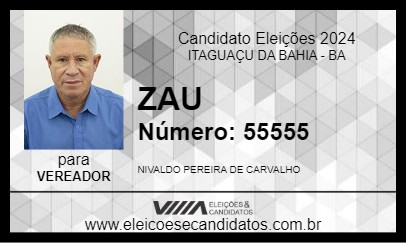 Candidato ZAU 2024 - ITAGUAÇU DA BAHIA - Eleições