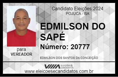 Candidato EDMILSON DO SAPÉ 2024 - POJUCA - Eleições