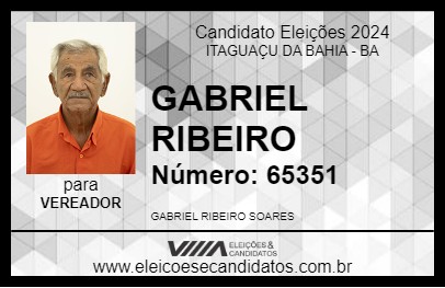 Candidato GABRIEL RIBEIRO 2024 - ITAGUAÇU DA BAHIA - Eleições