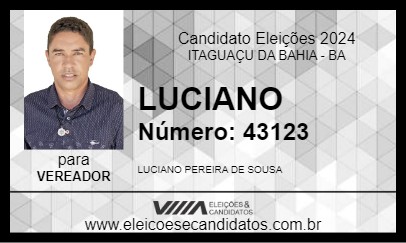 Candidato LUCIANO 2024 - ITAGUAÇU DA BAHIA - Eleições