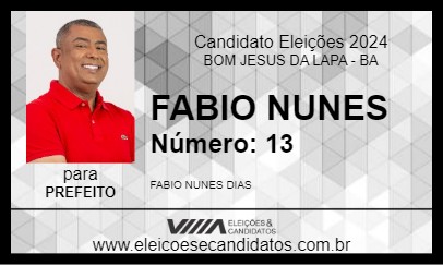 Candidato FABIO NUNES 2024 - BOM JESUS DA LAPA - Eleições