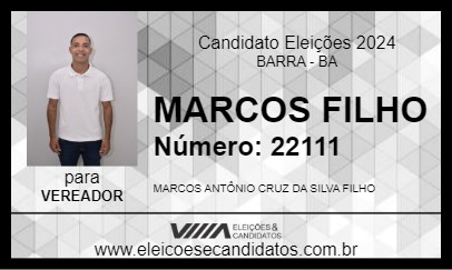 Candidato MARCOS FILHO 2024 - BARRA - Eleições