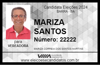 Candidato MARIZA SANTOS 2024 - BARRA - Eleições