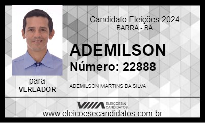 Candidato ADEMILSON 2024 - BARRA - Eleições