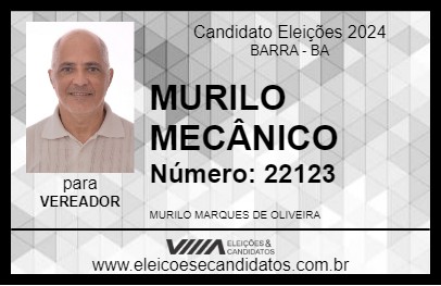 Candidato MURILO MECÂNICO 2024 - BARRA - Eleições