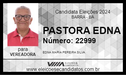 Candidato PASTORA EDNA 2024 - BARRA - Eleições