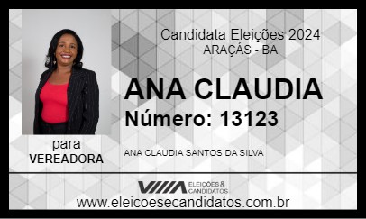 Candidato ANA CLAUDIA 2024 - ARAÇÁS - Eleições