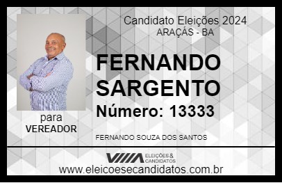 Candidato FERNANDO SARGENTO 2024 - ARAÇÁS - Eleições