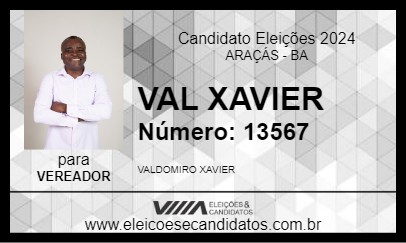 Candidato VAL XAVIER 2024 - ARAÇÁS - Eleições