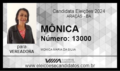 Candidato MÔNICA 2024 - ARAÇÁS - Eleições