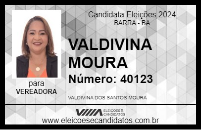 Candidato VALDIVINA MOURA 2024 - BARRA - Eleições