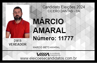 Candidato MÁRCIO AMARAL 2024 - CÍCERO DANTAS - Eleições