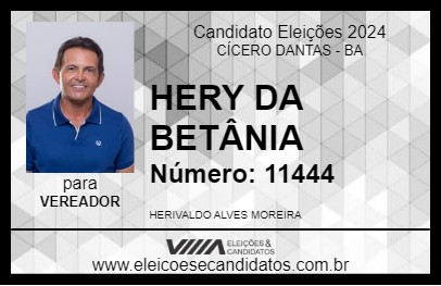 Candidato HERY DA BETÂNIA 2024 - CÍCERO DANTAS - Eleições