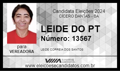 Candidato LEIDE DO PT 2024 - CÍCERO DANTAS - Eleições