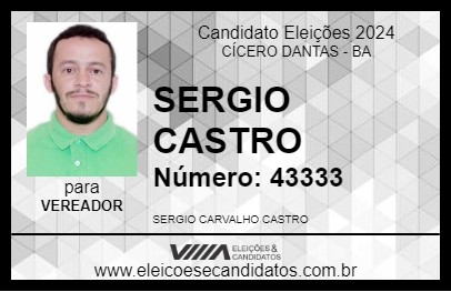 Candidato SERGIO CASTRO 2024 - CÍCERO DANTAS - Eleições