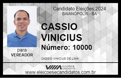 Candidato CASSIO VINICIUS 2024 - BAIANÓPOLIS - Eleições