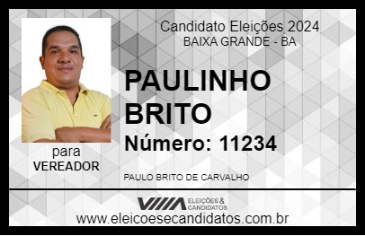 Candidato PAULINHO BRITO 2024 - BAIXA GRANDE - Eleições