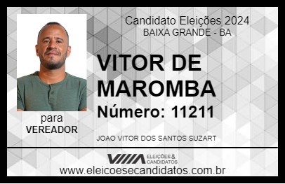 Candidato VITOR DE MAROMBA 2024 - BAIXA GRANDE - Eleições