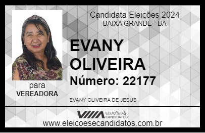 Candidato EVANY OLIVEIRA 2024 - BAIXA GRANDE - Eleições