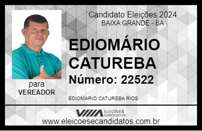 Candidato EDIOMÁRIO CATUREBA 2024 - BAIXA GRANDE - Eleições