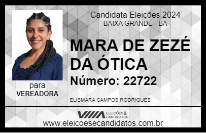 Candidato MARA DE ZEZÉ DA ÓTICA 2024 - BAIXA GRANDE - Eleições