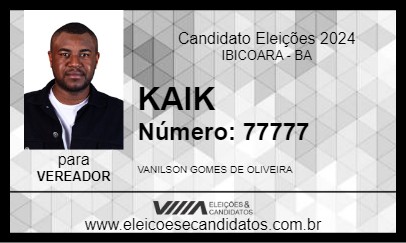 Candidato KAIK 2024 - IBICOARA - Eleições