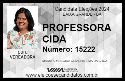 Candidato PROFESSORA CIDA 2024 - BAIXA GRANDE - Eleições