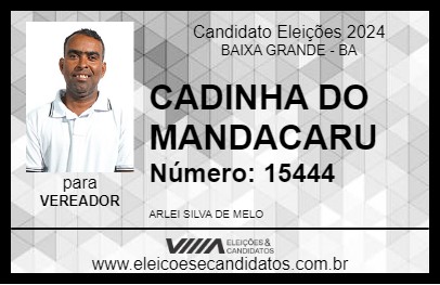 Candidato CADINHA DO MANDACARU 2024 - BAIXA GRANDE - Eleições