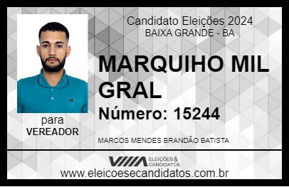 Candidato MARCOS MIL GRAU 2024 - BAIXA GRANDE - Eleições