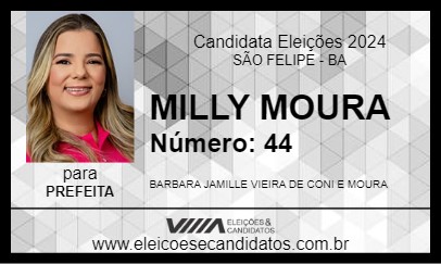 Candidato MILLY MOURA 2024 - SÃO FELIPE - Eleições