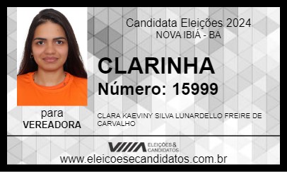 Candidato CLARINHA 2024 - NOVA IBIÁ - Eleições