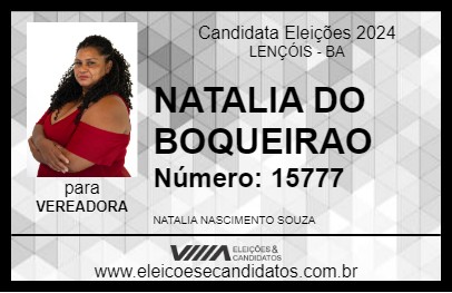 Candidato NATALIA DO BOQUEIRAO 2024 - LENÇÓIS - Eleições