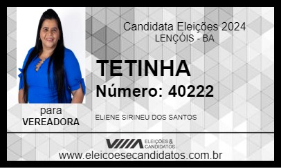 Candidato TETINHA 2024 - LENÇÓIS - Eleições