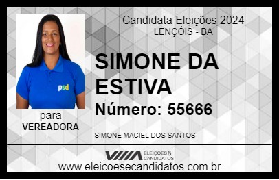 Candidato SIMONE DA ESTIVA 2024 - LENÇÓIS - Eleições