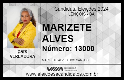 Candidato MARIZETE ALVES 2024 - LENÇÓIS - Eleições