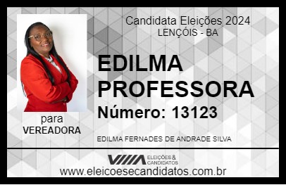 Candidato EDILMA PROFESSORA 2024 - LENÇÓIS - Eleições