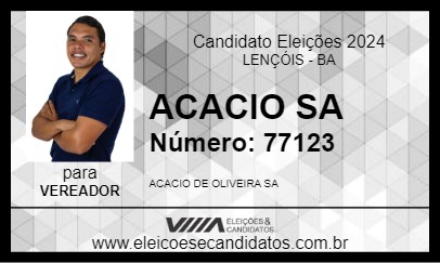 Candidato ACACIO SA 2024 - LENÇÓIS - Eleições