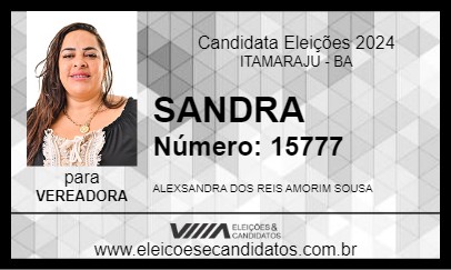 Candidato SANDRA 2024 - ITAMARAJU - Eleições