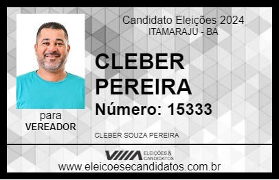 Candidato CLEBER PEREIRA 2024 - ITAMARAJU - Eleições