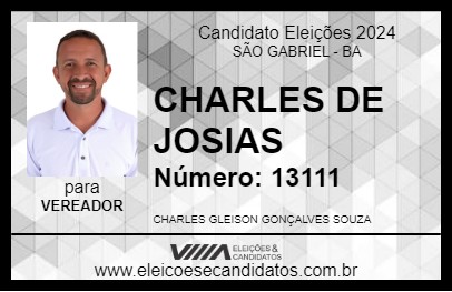 Candidato CHARLES DE JOSIAS 2024 - SÃO GABRIEL - Eleições