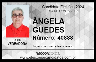 Candidato ÂNGELA GUEDES 2024 - RIO DE CONTAS - Eleições