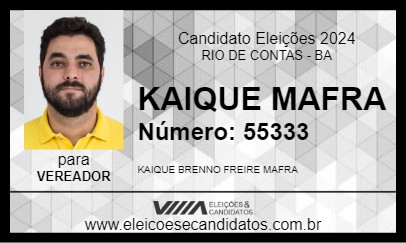 Candidato KAIQUE MAFRA 2024 - RIO DE CONTAS - Eleições