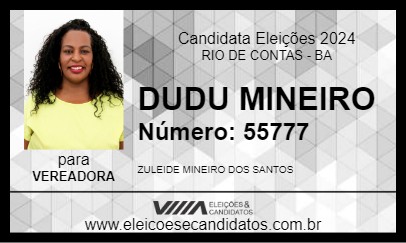 Candidato DUDU MINEIRO 2024 - RIO DE CONTAS - Eleições